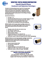 WCTL6 Series Liquid Phase Cartridges for 62-CC-2S Liquid-Liquid Coalescer Separator