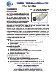 WCL536 (0.3) Filter Cartridge for Type 150 Filter-Separator & Type 65 Dry Gas Filter