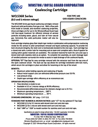 WCL536R Series Coalescing Cartridge for Type 140 Gas-Liquid Coalescer