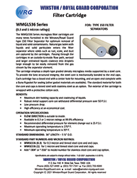 WMGL536 Series Filter Cartridge for Type 150 Filter Separator
