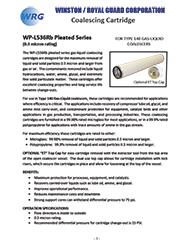 WP-L536Rb Series Coalescing Cartridge for Type 140 Gas-Liquid Coalescer